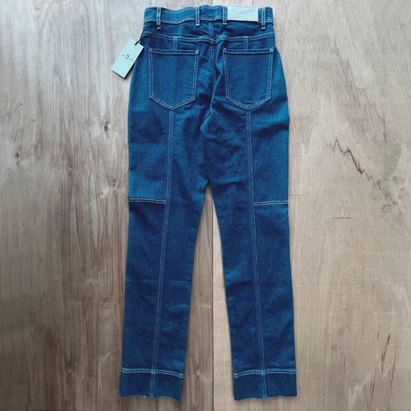 7 FOR ALL MANKIND EASY SLIM CARGO Women’s Zip Hem Denim Jeans sz 27 NWT - Picture 7 of 14